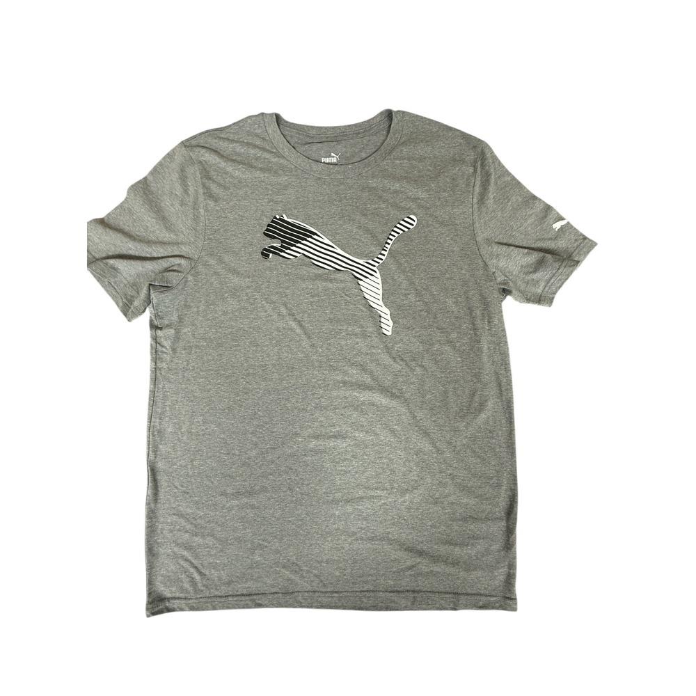 Puma Herren Performance Shirt Tapered Cat Tee Large Puma Gray/White/Black
